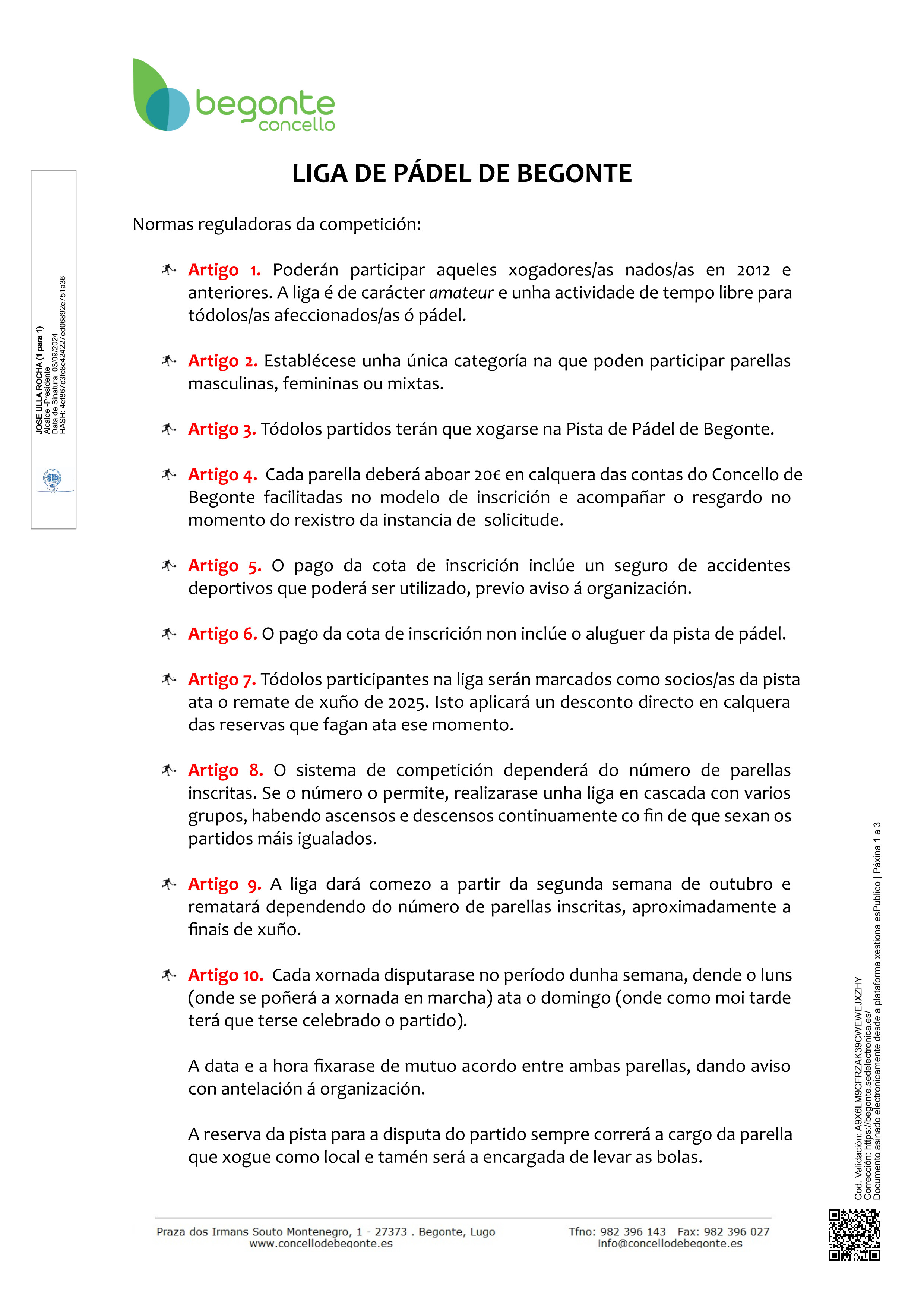 Bases Liga Padel Begonte